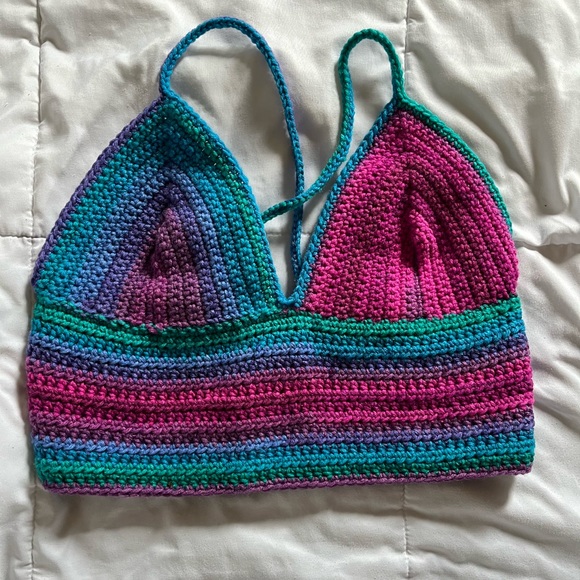 Handmade Tops - Handmade Multicolored Crop Top